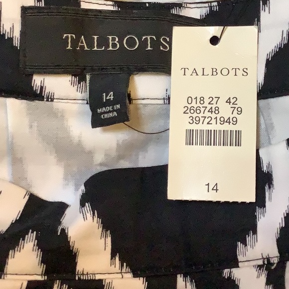 NWT Talbots Pleated A Line Black and White Skirt Women Size 14 - Picture 4 of 4